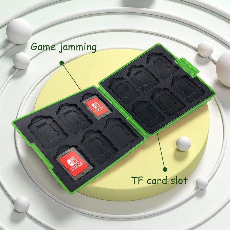 doepeBAE Switch Game Card Case - Portable Hard Shell Storage with 12 Card Slots (L Green) - Image 5